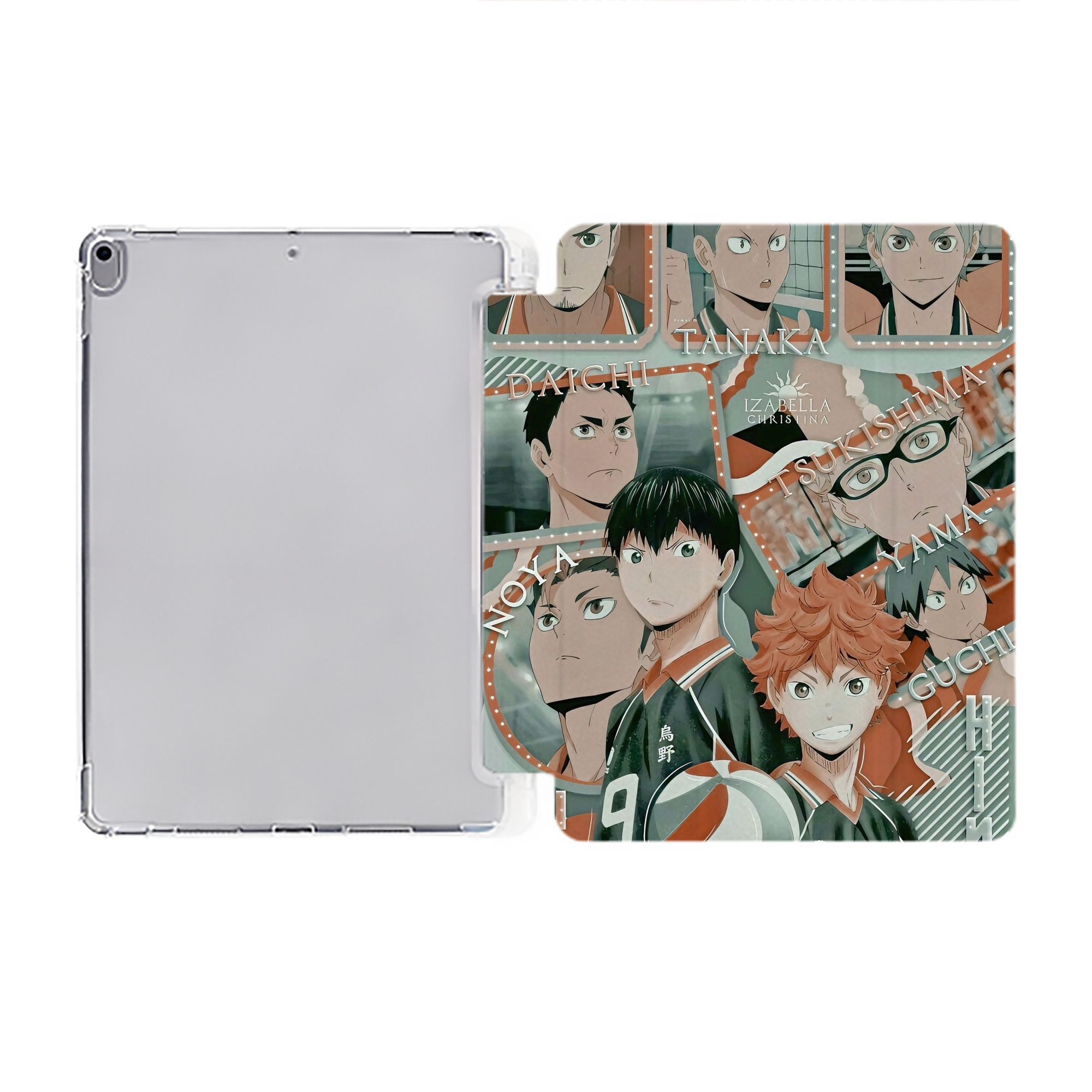 （画像用） ハイキュー!! Haikyu!! IPad ケース ペン収納付き 三つ折りスタンド PUレザー×シリコン 対応機種9.5/10.5/10.9インチ